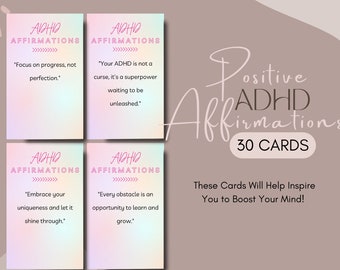 ADHD Affirmation Cards: Positive Quote Flashcards (PDF Printable)
