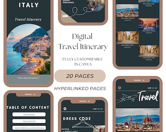 Modèle numérique d'itinéraire de voyage : Vacation Planner Canva (modifiable)