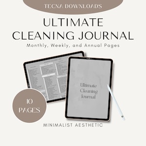 Ultimate cleaning bundle printable Cleaning Journal Weekly, Monthly, and Yearly Cleaning Checklist, Declutter Challenge