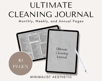 Ultimate cleaning bundle printable Cleaning Journal Weekly, Monthly, and Yearly Cleaning Checklist, Declutter Challenge