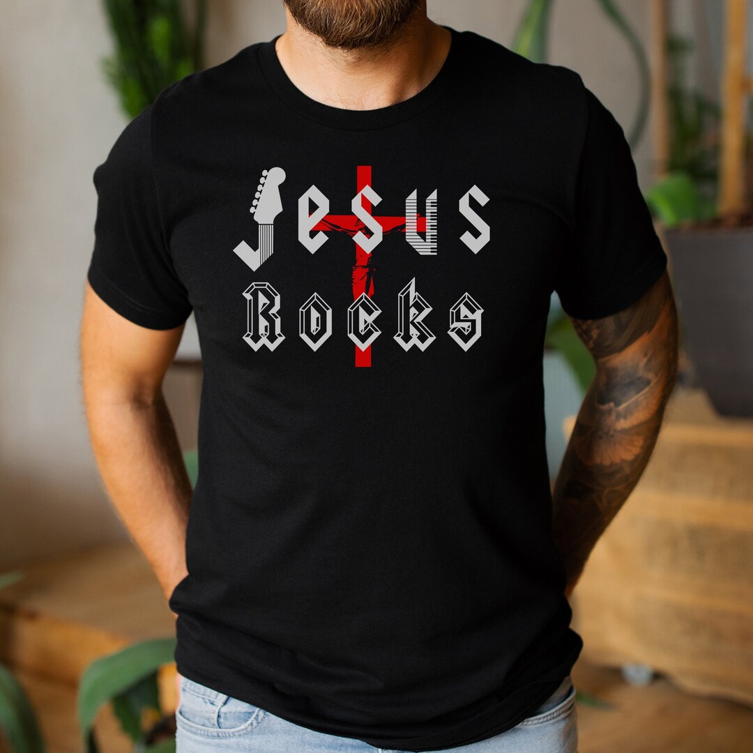 Jesus Rocks Tee, Faith, Jesus Gift, Christian Shirt, Scripture ...