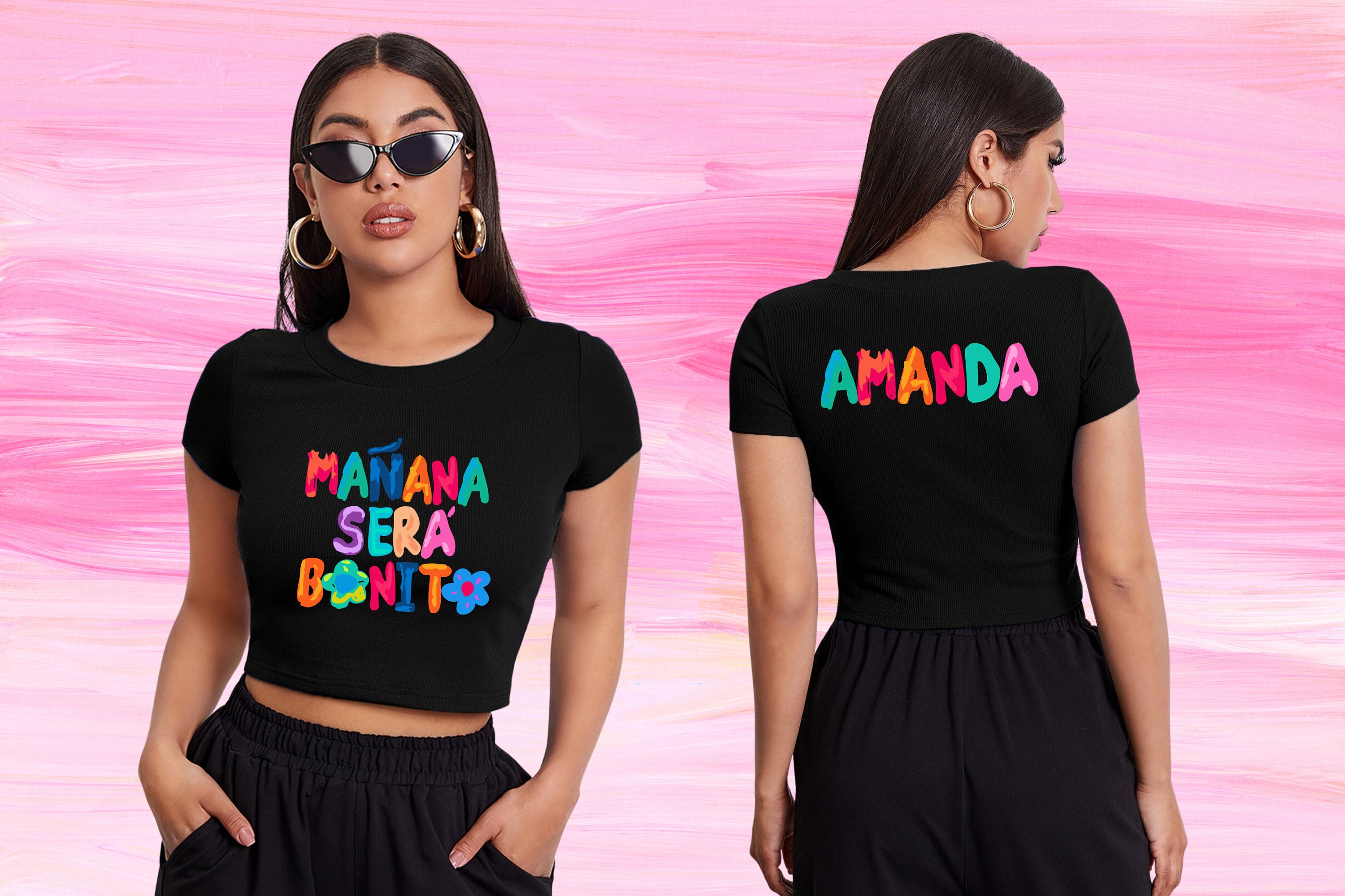 Discover Karol G Croptop Camiseta Recortada de Doble Cara Mañana Será Bonito Bichota Regalo Merch para Fan