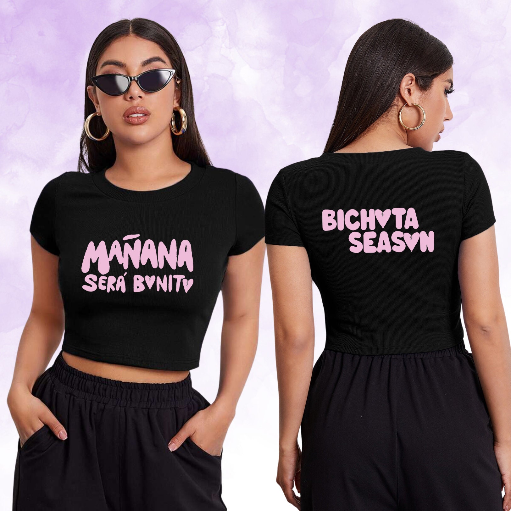 Discover Karol G Croptop Camiseta Recortada de Doble Cara Mañana Será Bonito Bichota Regalo Merch para Fan