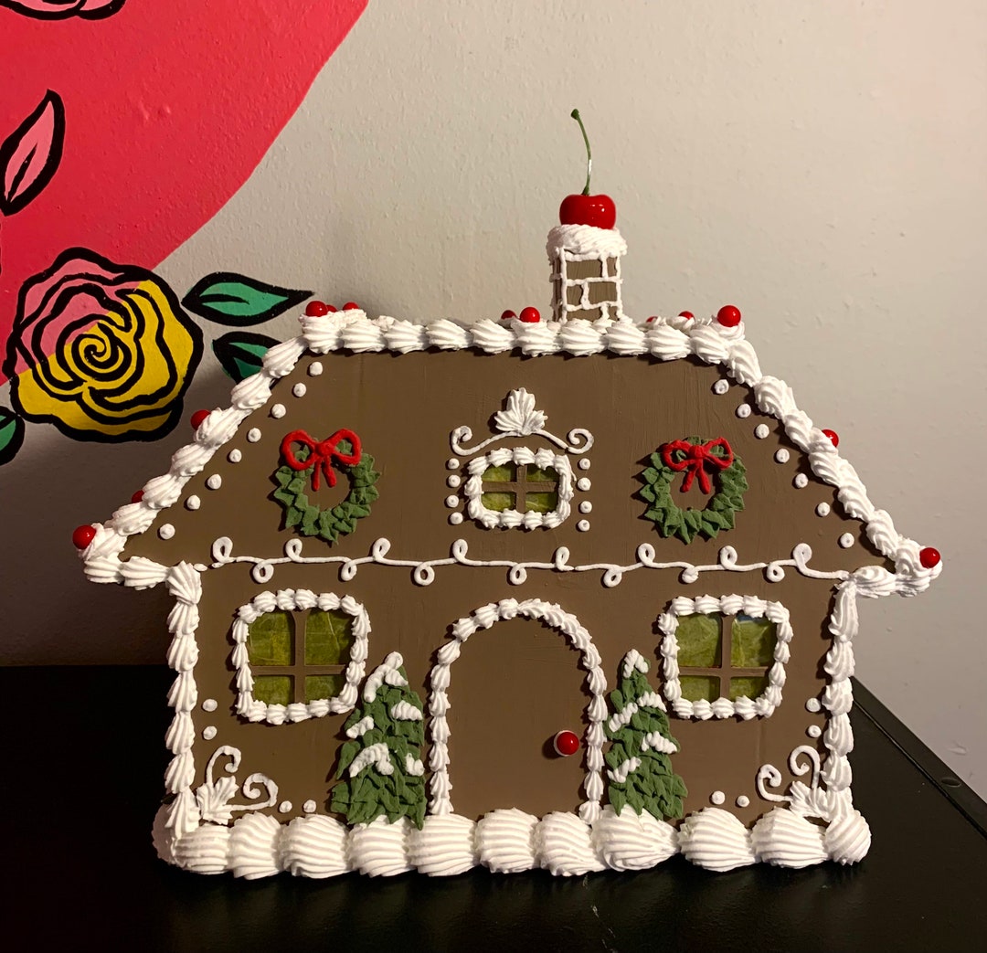 10x6x8 Fake Gingerbread House W/ Color Changing Light Etsy