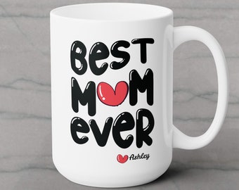 Gepersonaliseerde mok beste moeder ooit, aangepaste moederdagmok, verjaardagscadeau voor moeder van kinderen, koffiemok voor moeder, kopje cadeau-idee, Moederdagcadeau