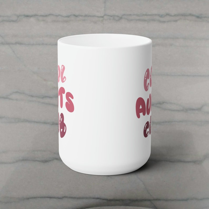 Cool Aunts Club-mugg, kaffemugg för moster, presentidé till nyblivna moster, moster och syster, födelsedagspresent till jul, mors dag-present, graviditetsmeddelande bild 2