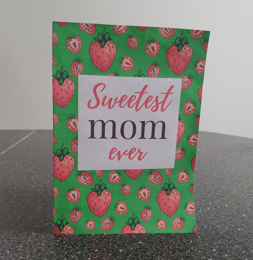 Strawberry Printable Mother's Day Card, Instant Download Greeting Card, Strawberry Cottagecore ...