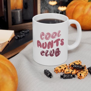 Cool Aunts Club-mugg, kaffemugg för moster, presentidé till nyblivna moster, moster och syster, födelsedagspresent till jul, mors dag-present, graviditetsmeddelande bild 6