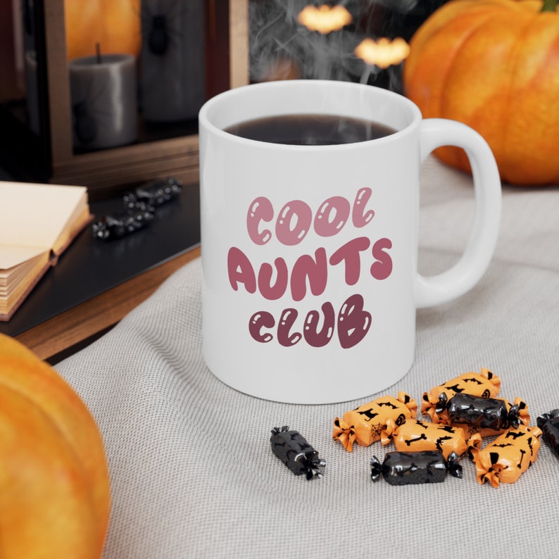 Cool Aunts Club-mugg, kaffemugg för moster, presentidé till nyblivna moster, moster och syster, födelsedagspresent till jul, mors dag-present, graviditetsmeddelande bild 6