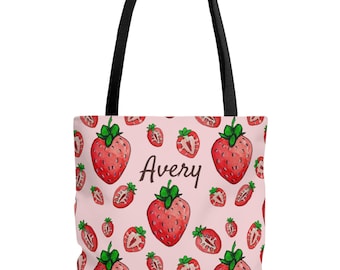 Aardbeiendraagtas - roze en rood Cottagecore Strawberry Lover Gift Strawberry Esthetic Bag Spring Gardening Bag Retro Fruit Kawaii Bag