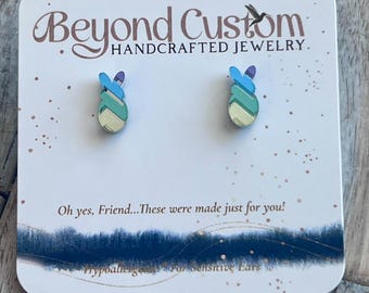 Hase Ohrstecker | Handgemachte Osterohrringe | Hypoallergene Edelstahl-Ohrstecker | Frühling Schmuck Geschenk