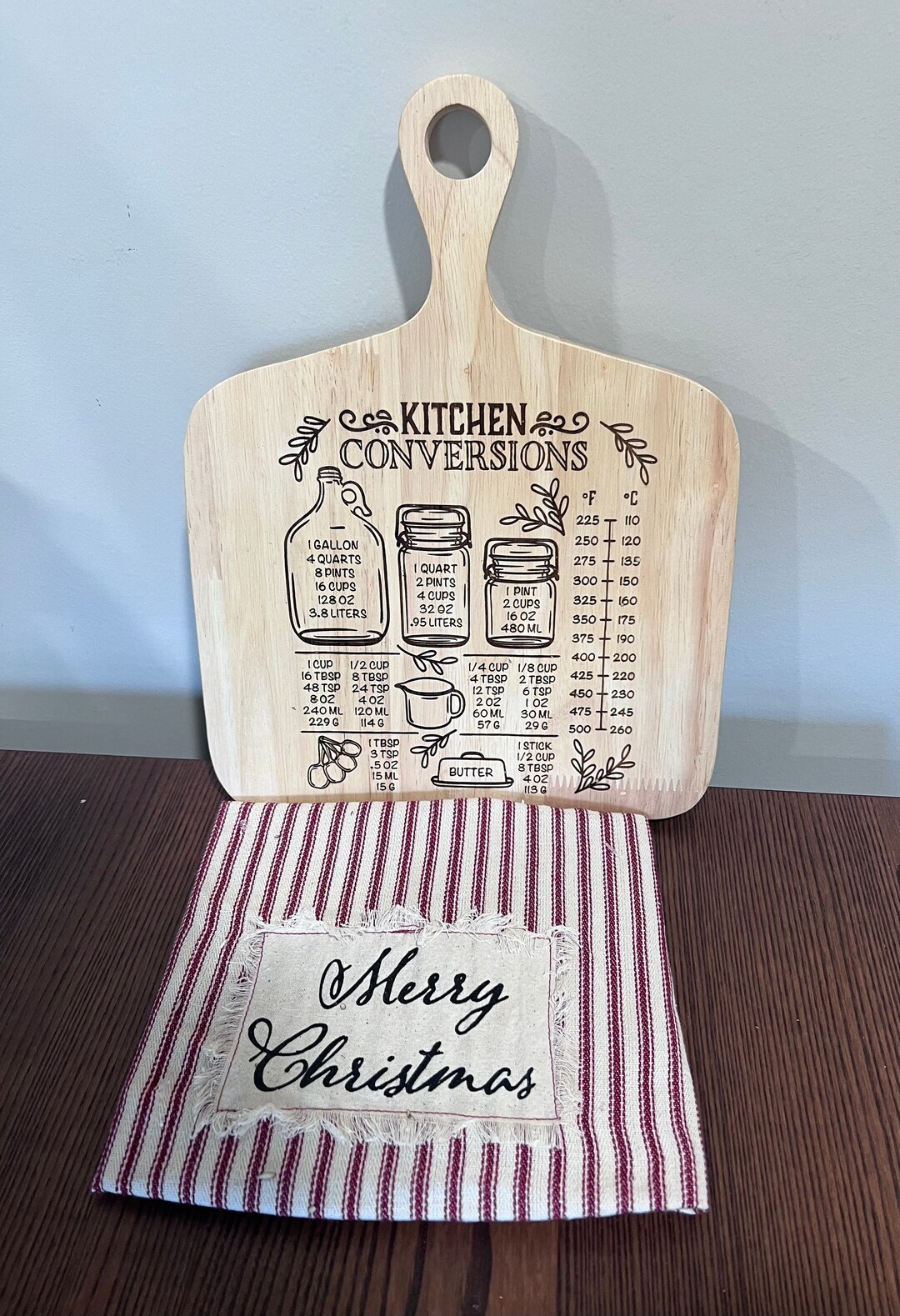 Kitchen Conversion Cutting Board Size M/L, Custom Kitchen Cutting Board