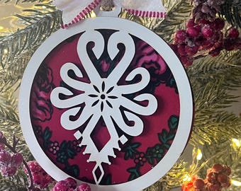 Handmade Polish Folk Art Christmas Ornament, Parzenica Goral Design
