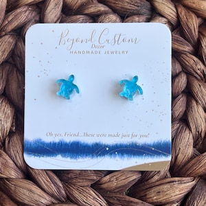 Ocean Turtle Stud Earrings / Cute studs / Summer Studs