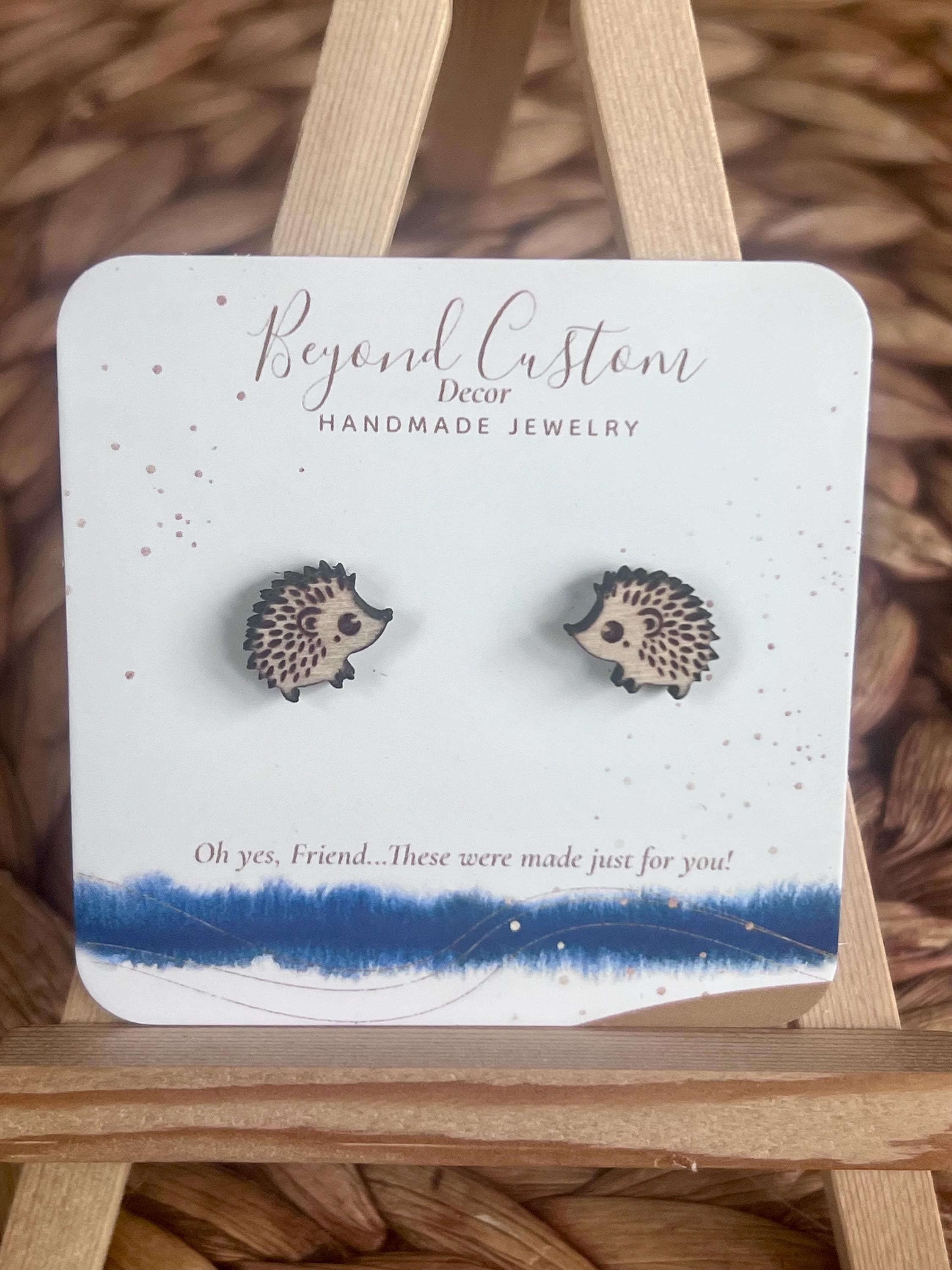 Hedgehog Drop Earrings: Hypoallergenic Jewelry, Clip-on Option