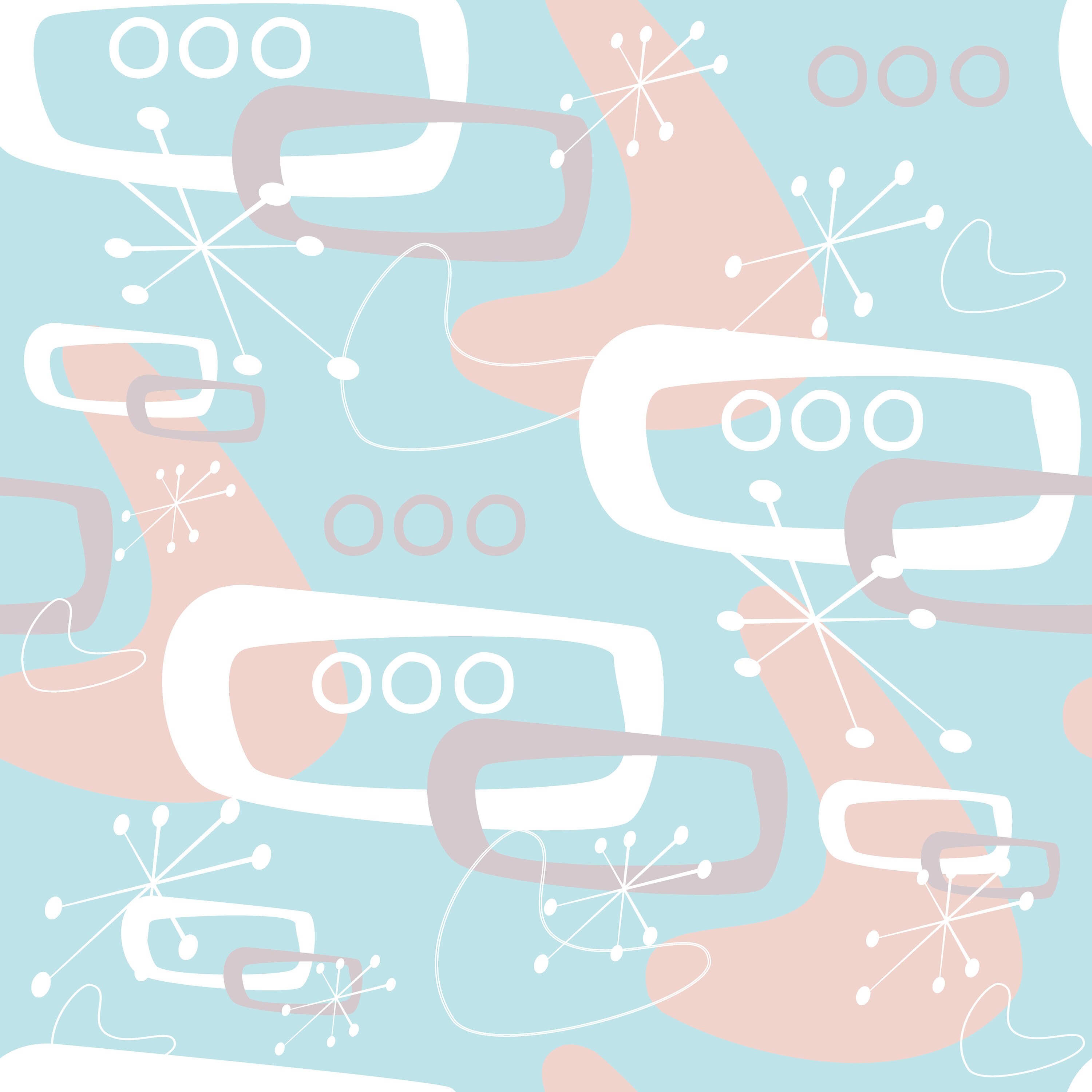 10 X 1950s Retro, Vintage Seamless Boho Backgrounds, Digital Scrapbook ...
