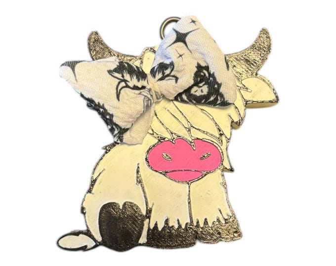 Sitting highland cow freshie