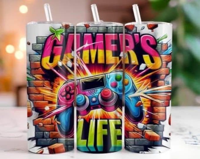 Gamers life colorful 20oz tumbler