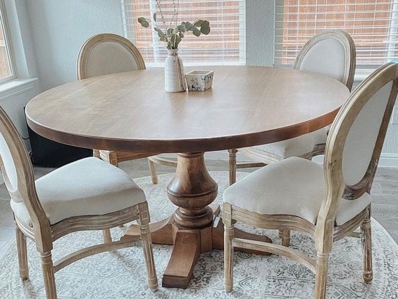 Solid maple on sale round dining table
