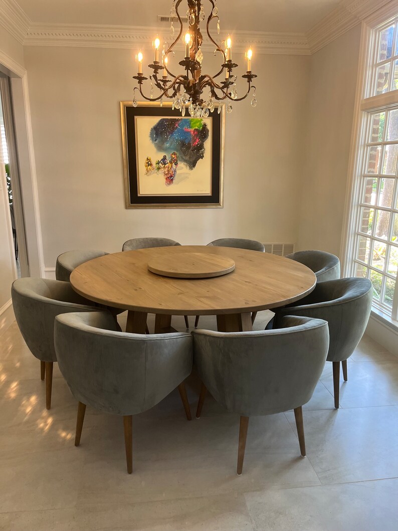 Trapezoid | Round Pedestal Dining Table // 72" // Large Round Dining ...