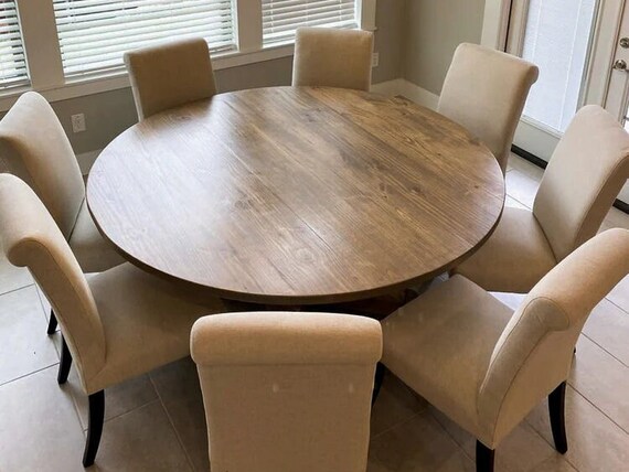 Farmhouse round dining table for 6 outlet