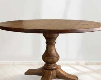 Maple RS Pedestal Round Dining Table, Maple Table, Hardwood Tables, Modern, Farmhouse, Dining and Kitchen Tables, Round Tables, Pedestal