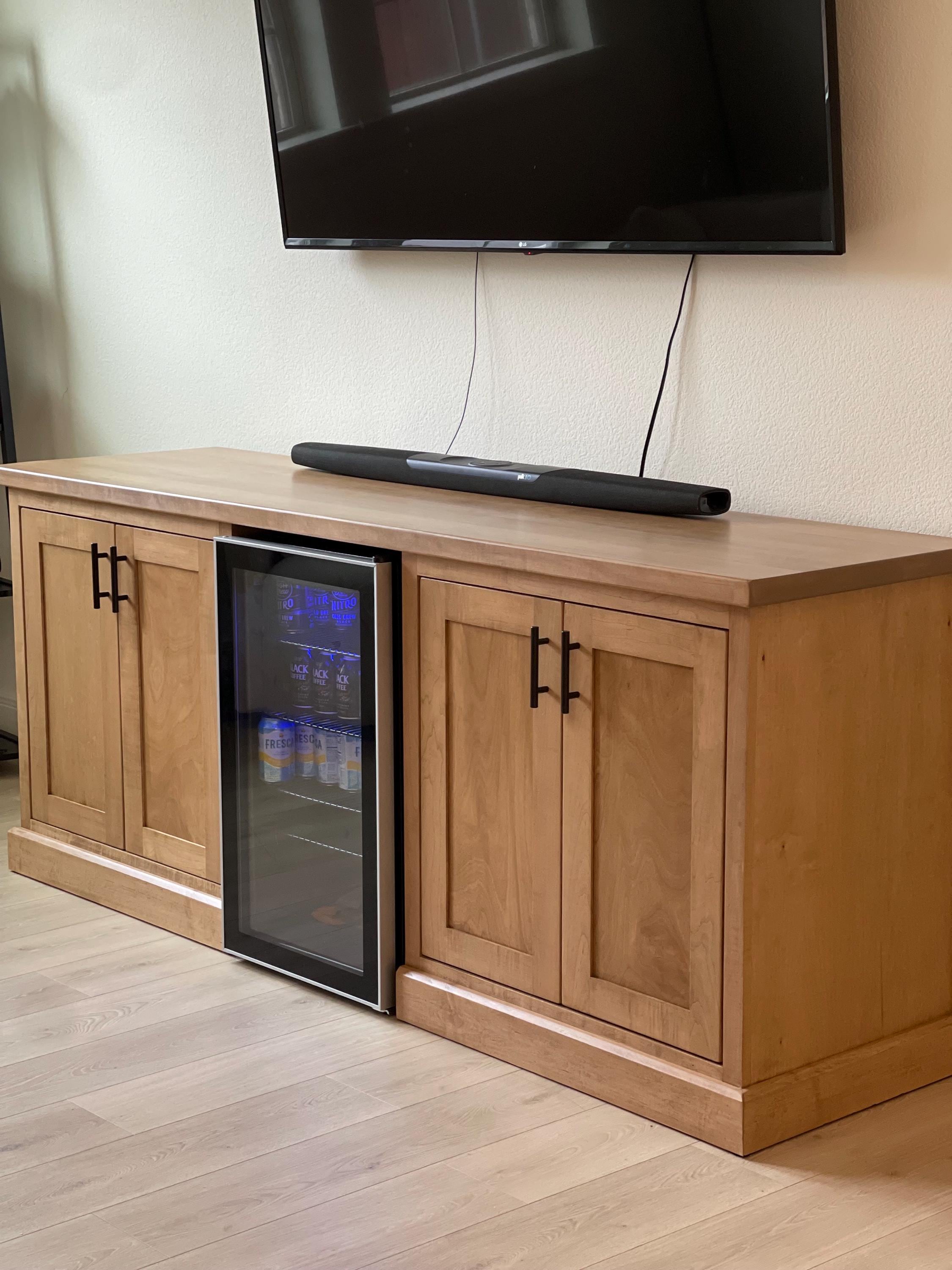 Handcrafted Credenza with Mini-Fridge Space – Custom Built for Your Home