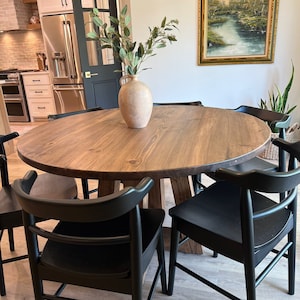 Handcrafted Round Wood Dining Table – Made Just for You – Trapezoid Round Dining Table