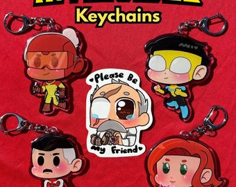Invincible Epoxy Acrylic Chibi Keychains TV Comic Show