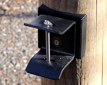 Flat Mount Bracket for Round Fence Posts and Topens Swing Gate Lock