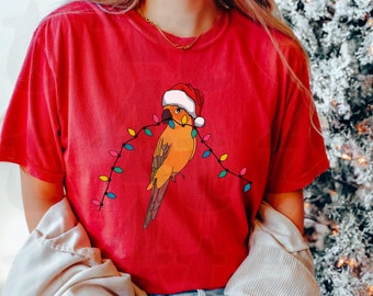 T-shirt zonparkiet, T-shirt papegaaienliefhebber, kerstcadeau voor vogeleigenaar, uniseks jersey shirt met korte mouw, schattige vogel graphic T-shirt