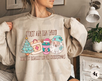 Christmas Nurse Sweatshirt, Retro Nurse Shirts, RN Shirt, Registered Nurse Shirt, Christmas, Registered Nurse Sweatshirt RN Sweatshirt Gift