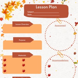 Fall Lesson Plan Template + Weekly Planner