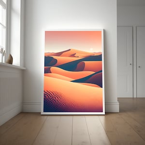Endless Desert, fantasy poster, Bedroom, Living room, Abstract wall art, Printable Wall Art, Desert Landscape, Retro Wall Art