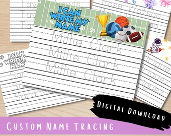 Custom Name Tracing Worksheet, Personalized Learning Mat (Digital Download)