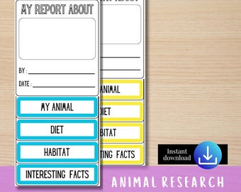 Animal Research Flipbook, Homeschool Science, Animal Unit Study, Animal Report, Learn about animals