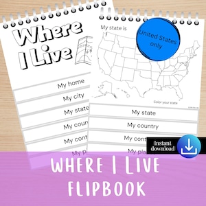 Wo Ich Wohne Flipbook, Hausschule Geographie, Adresse lernen, Hausschule Sozialkunde, Kindergarten Aktivität