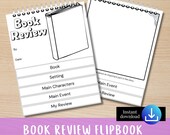 Book Review Flipbook, Book Report, Homeschool Reading Comprehension, language arts, ELA curriculum