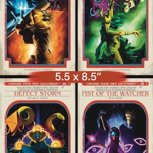 May include: A set of four Choose Your Own Ascension books with colorful covers featuring fantasy illustrations. The books are titled "Rise of the Ironclad", "Silent Steel", "Defect Storm", and "Fist of the Watcher".
