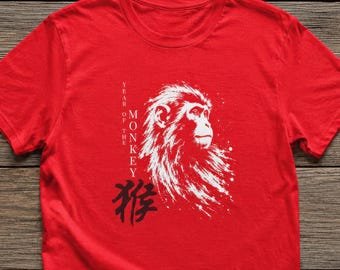 Camiseta del Año del Mono del zodíaco chino, camiseta del Año Nuevo Lunar