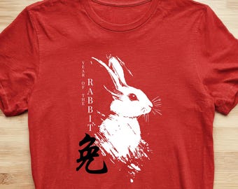 Chinese Zodiac Rabbit T-Shirt, Lunar New Year Cotton Tee