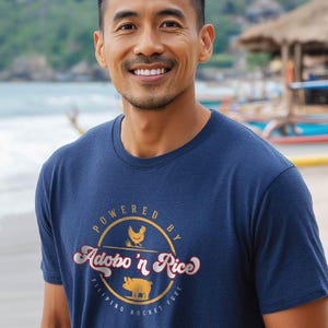 Filipino Adobo &#39;n Rice Unisex Tee - Filipino Cuisine Shirt, Pinoy Food Top, Filipino Pride T-Shirt, Ethnic Food Gift, Food Lover Shirt