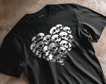 Skull Heart Tee | Heart Made of Skulls Shirt