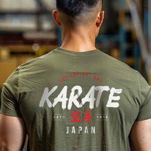 Karate Spirit Tee: Martial Arts Brush Script T-Shirt