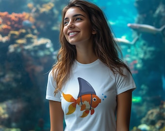 Goldfish Shark Graphic Tee: Unisex Summer Fashion