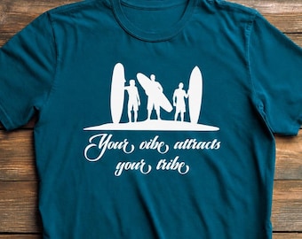 Surf Tribe Unisex Tee, Beach Vibes, Surfing Graphic Shirt, 100% Cotton, Summer Top