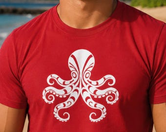 Koszulka z grafiką Octopus, koszulka unisex z krótkim rękawem, odzież Ocean Marine Life