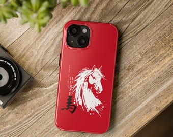 Chinese Zodiac Year of the Horse Phone Case, Lunar New Year, Tough Protective Cover