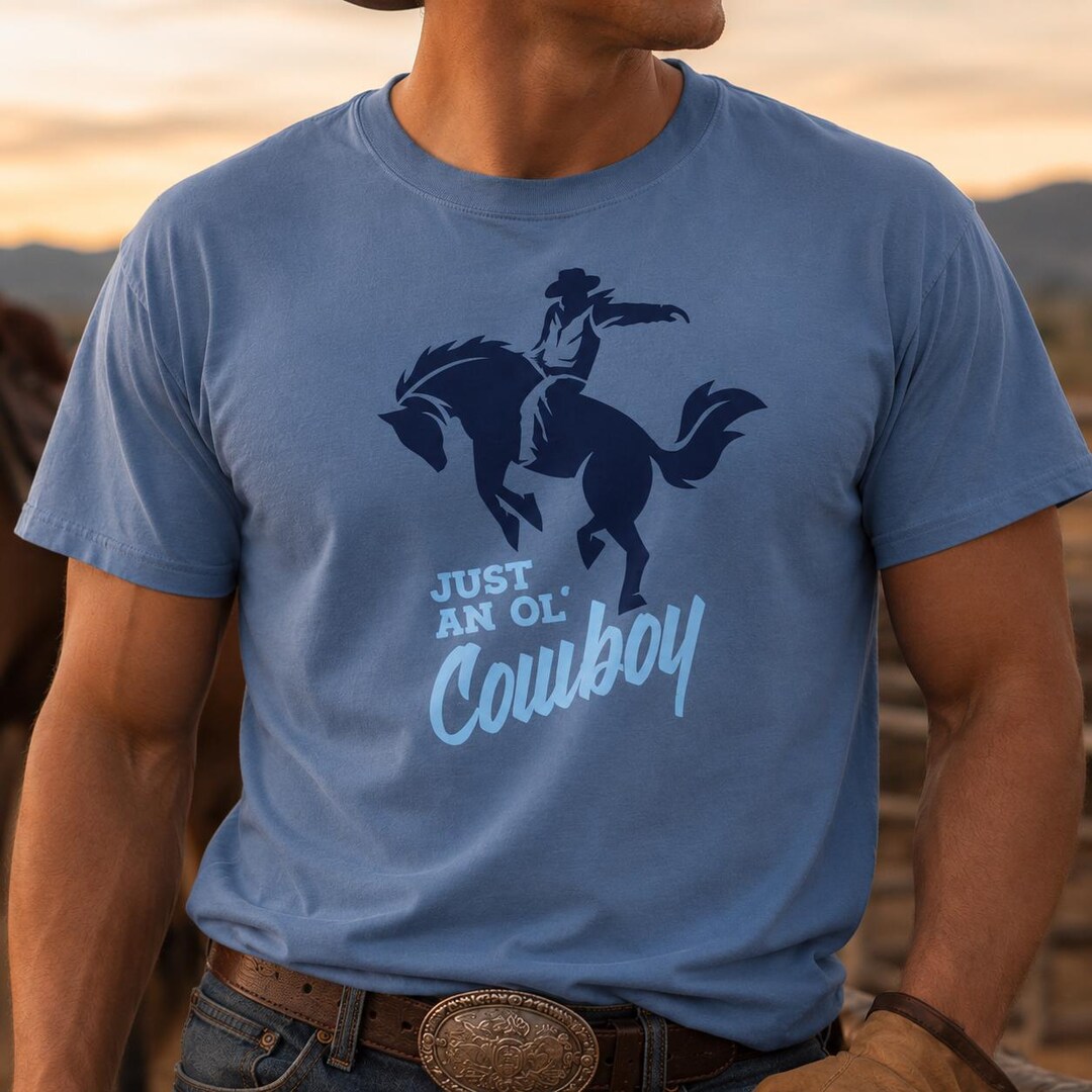 Bronco Rider Graphic Tee: Western Cowboy Shirt - Etsy