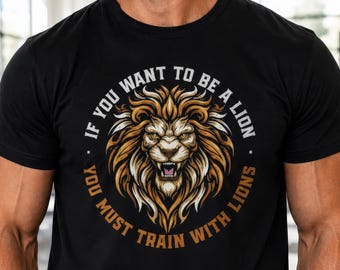 Lion Graphic Tee | Motivational Workout Shirt